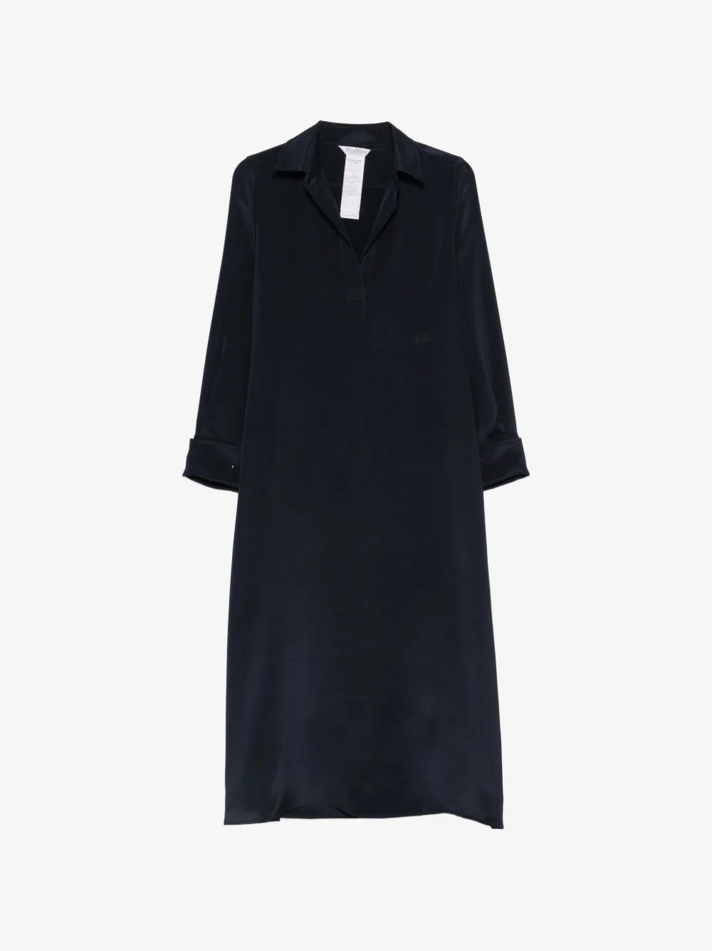 silk slit-sleeve midi dress - 1