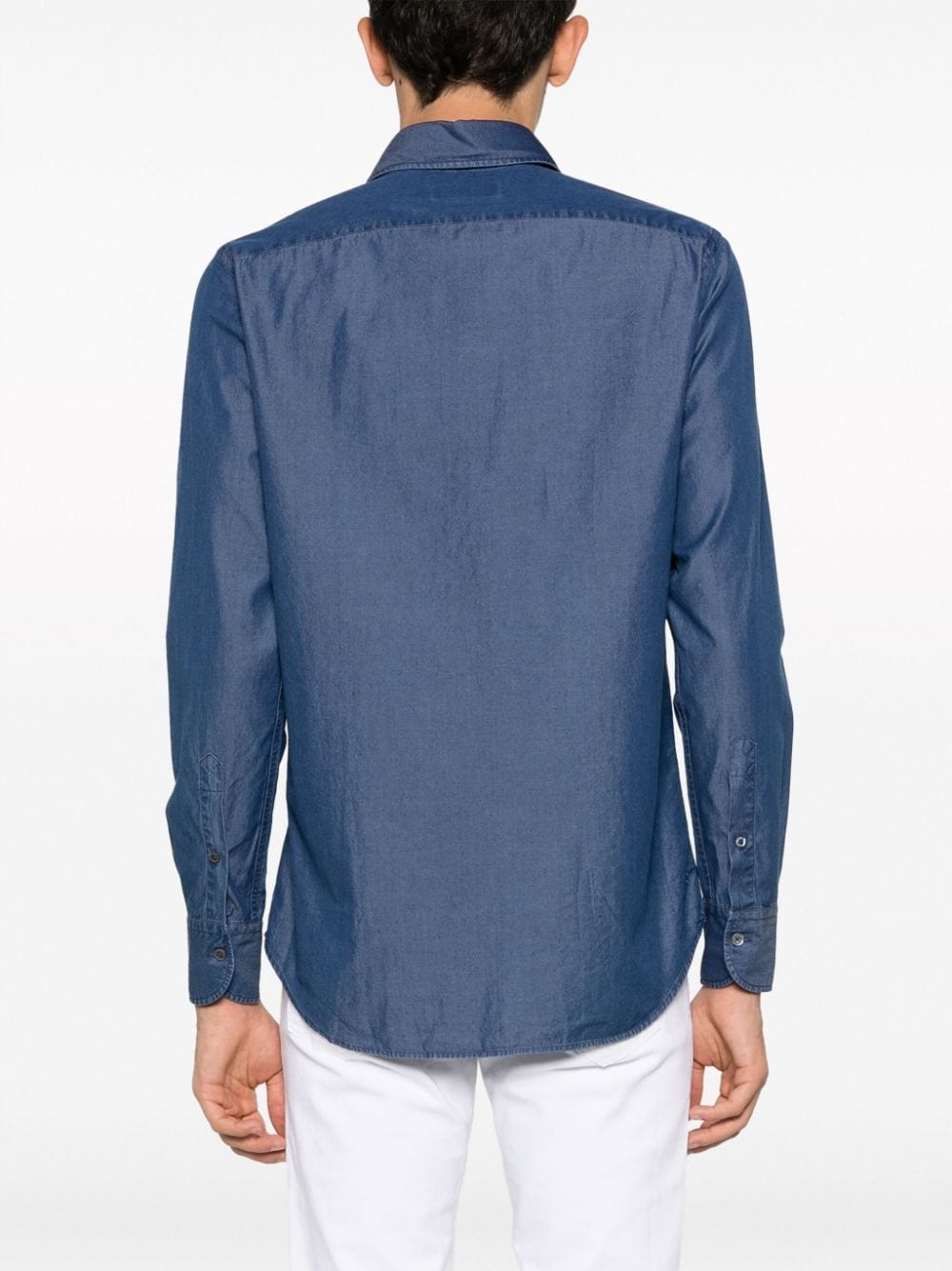 spread-collar cotton-blend shirt - 4