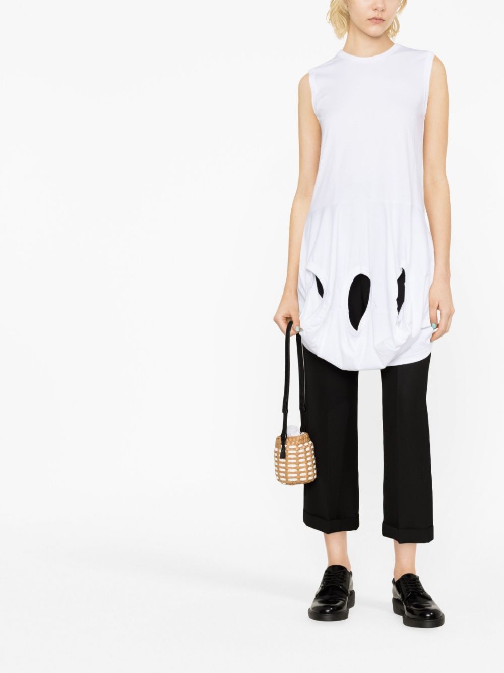cut-out cotton tank top - 2