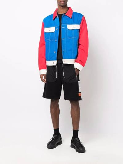 Diesel colour-block denim jacket outlook