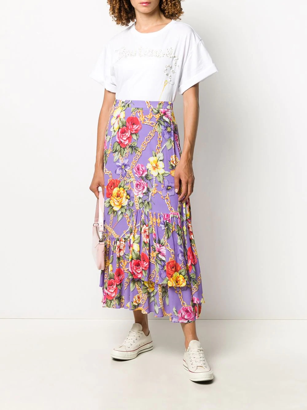 floral chain print maxi skirt - 2