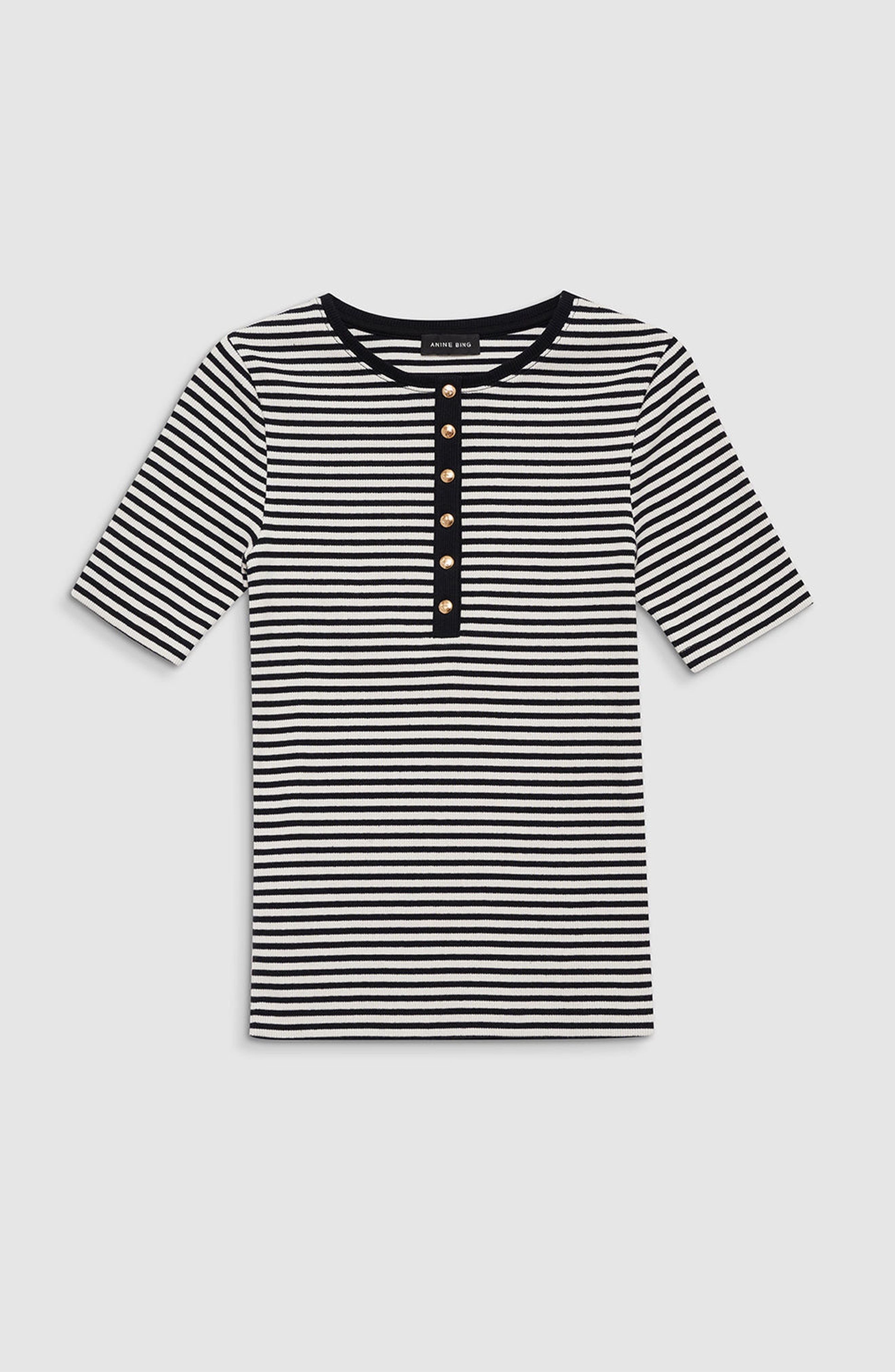 ANINE BING Alessia Tee in Cream /Black Stripe at Nordstrom - 4