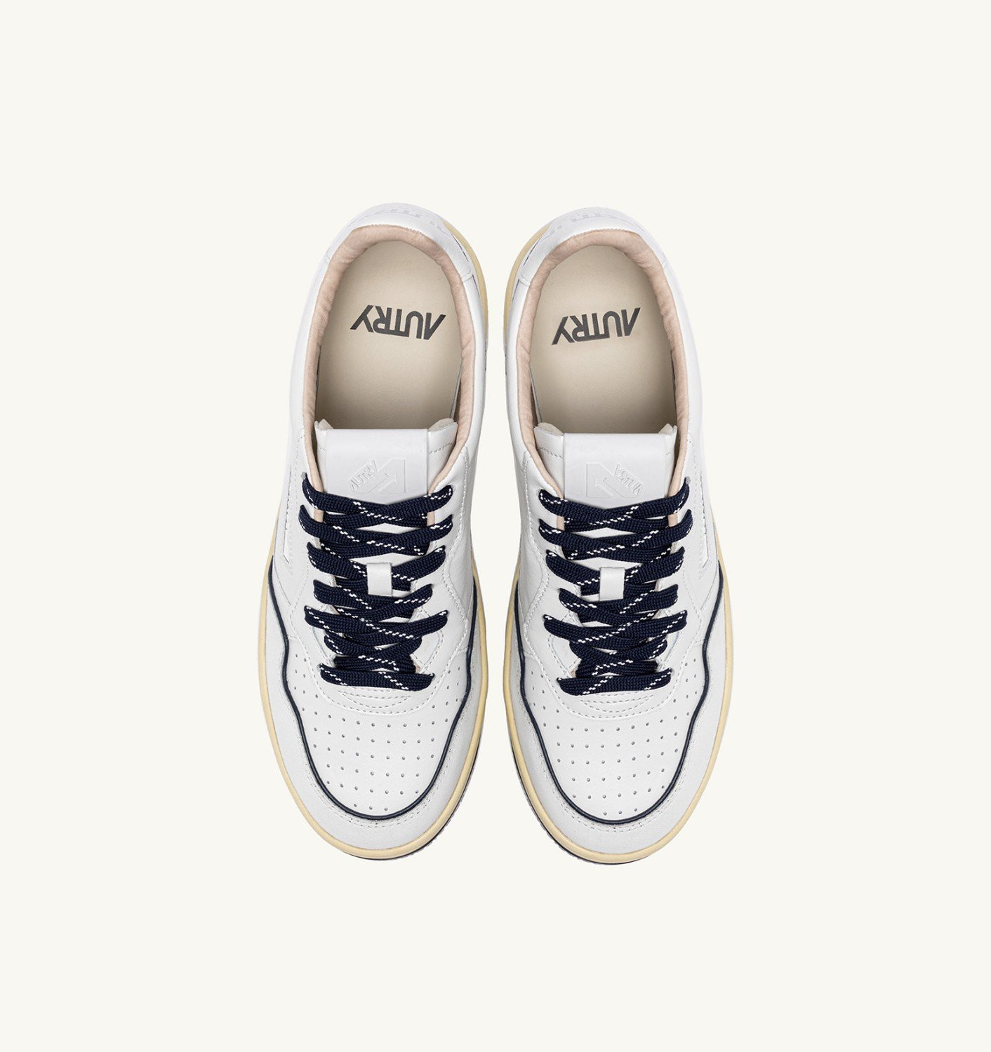 GOLF LOW SNEAKERS IN WHITE AND NAVY LEATHER - 5