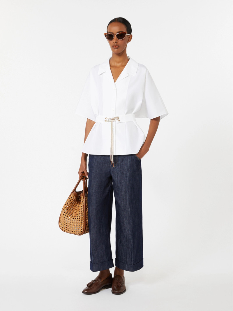 'S Max Mara CARISMA Cotton poplin shirt - WHITE outlook
