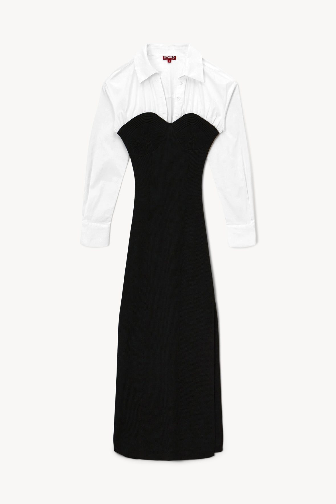 STAUD HAZEL DRESS BLACK WHITE - 1