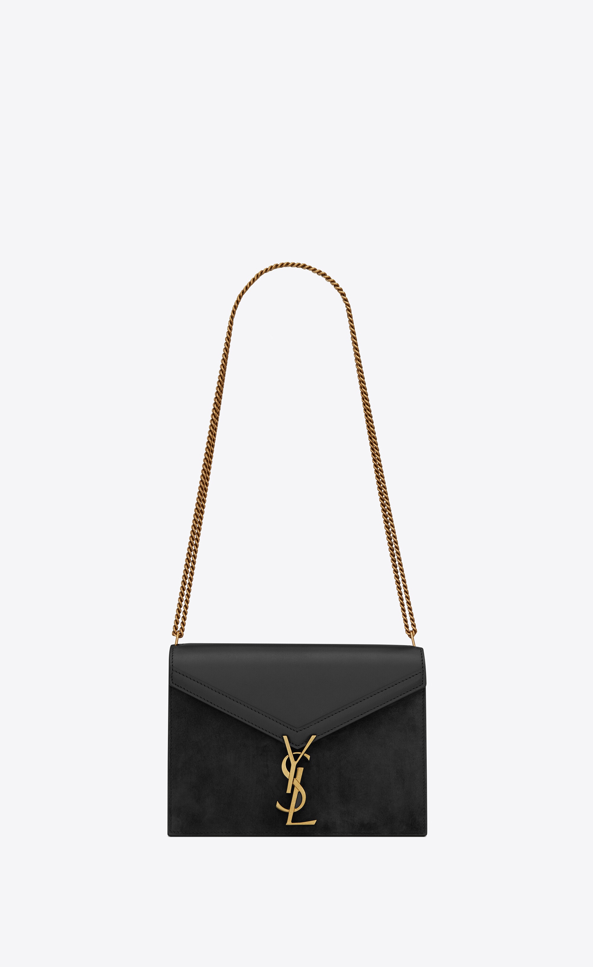 cassandra medium chain bag in box saint laurent leather and suede - 1