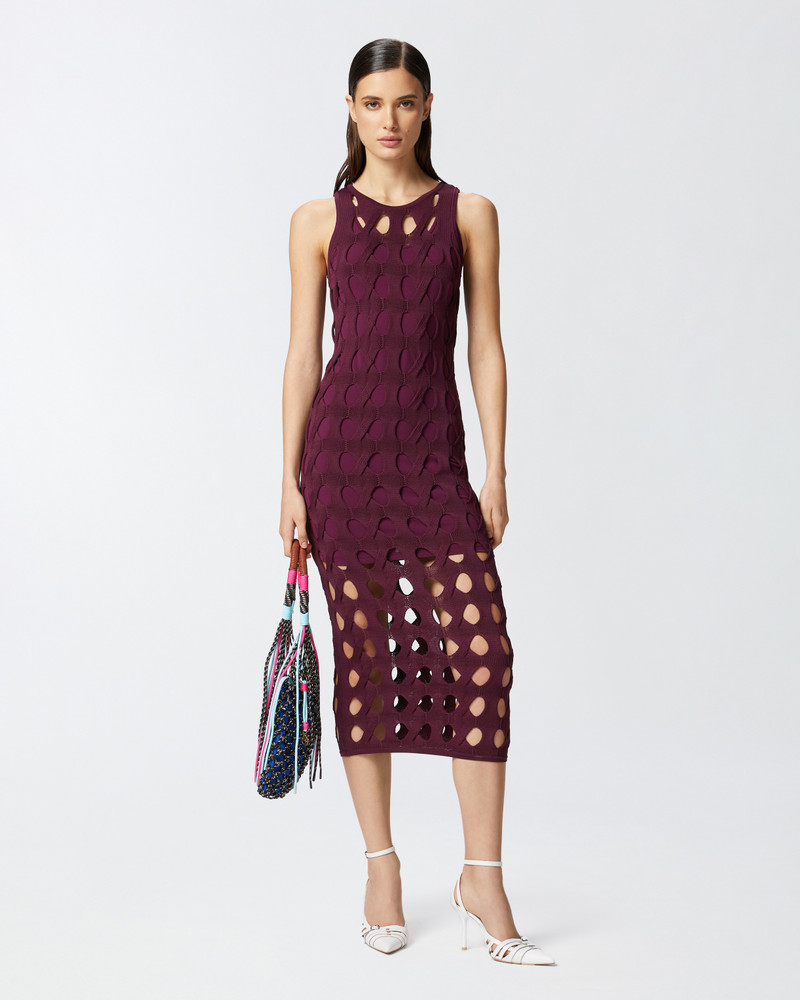 PINKO PERFORATED KNIT MIDI DRESS outlook