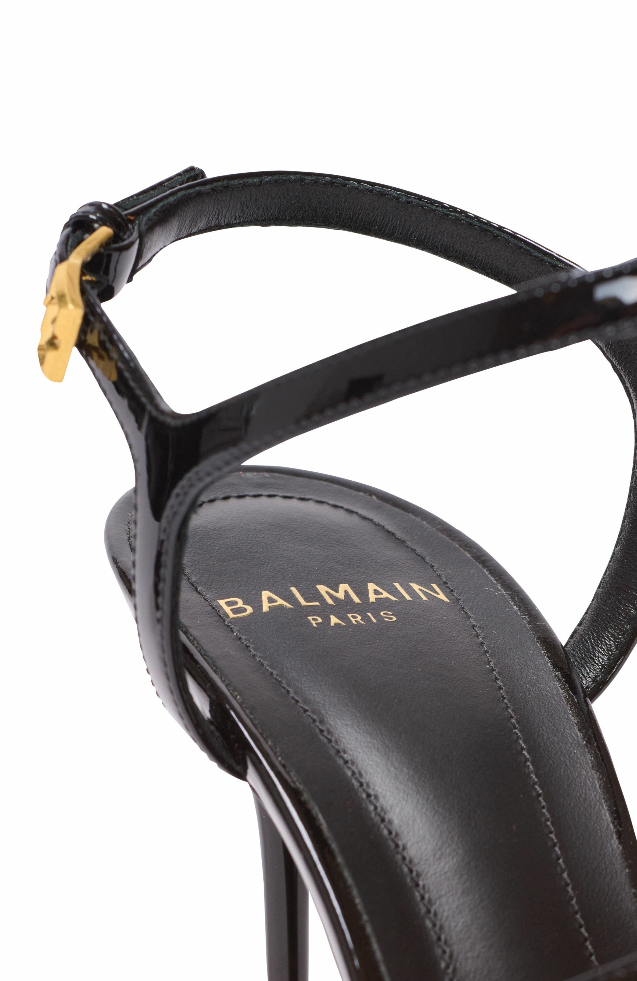 Balmain Sync patent leather sandals with heel in Black at Nordstrom - 7