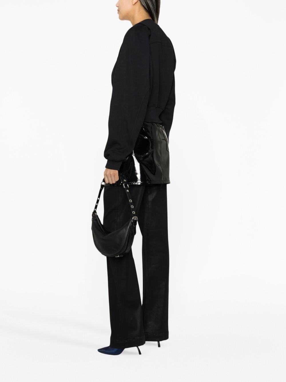 logo-print cropped cotton sweatshirt - 4