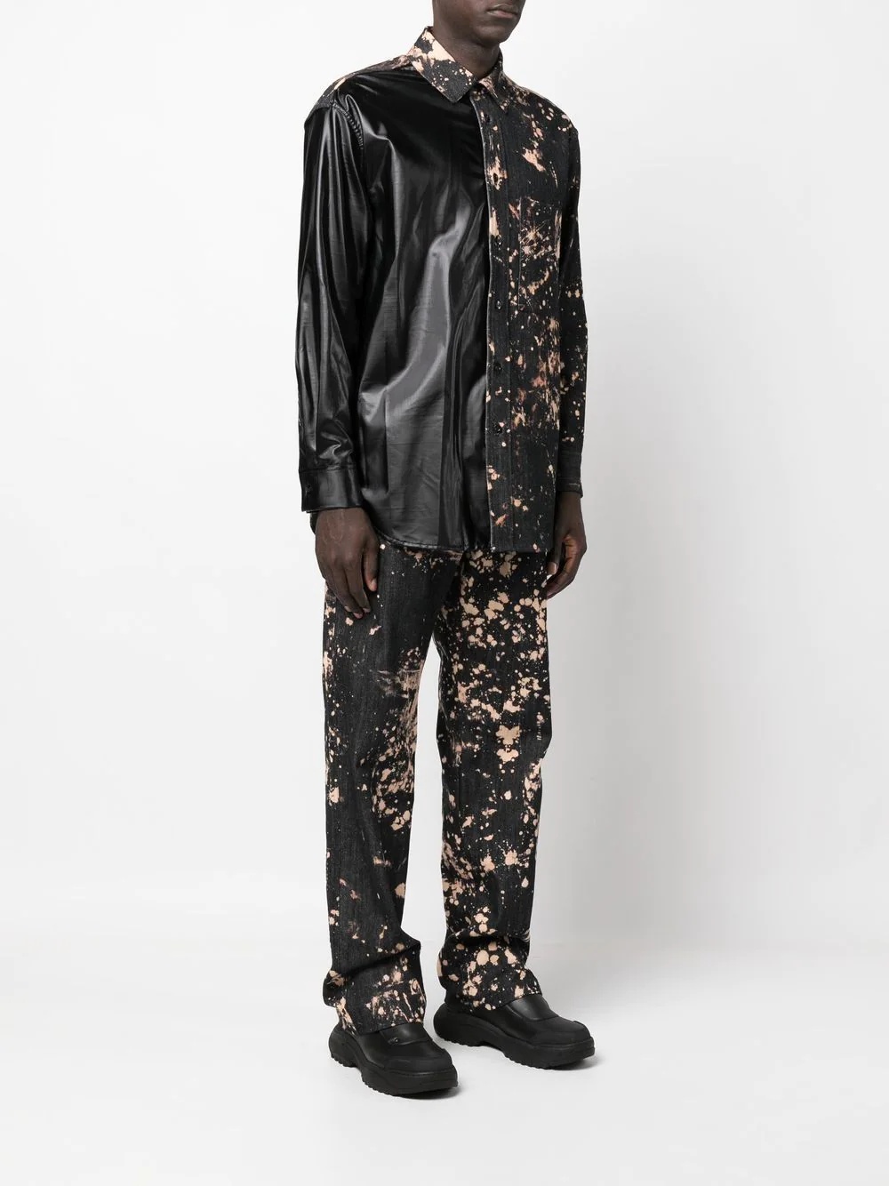 bleached-effect oversized shirt - 3