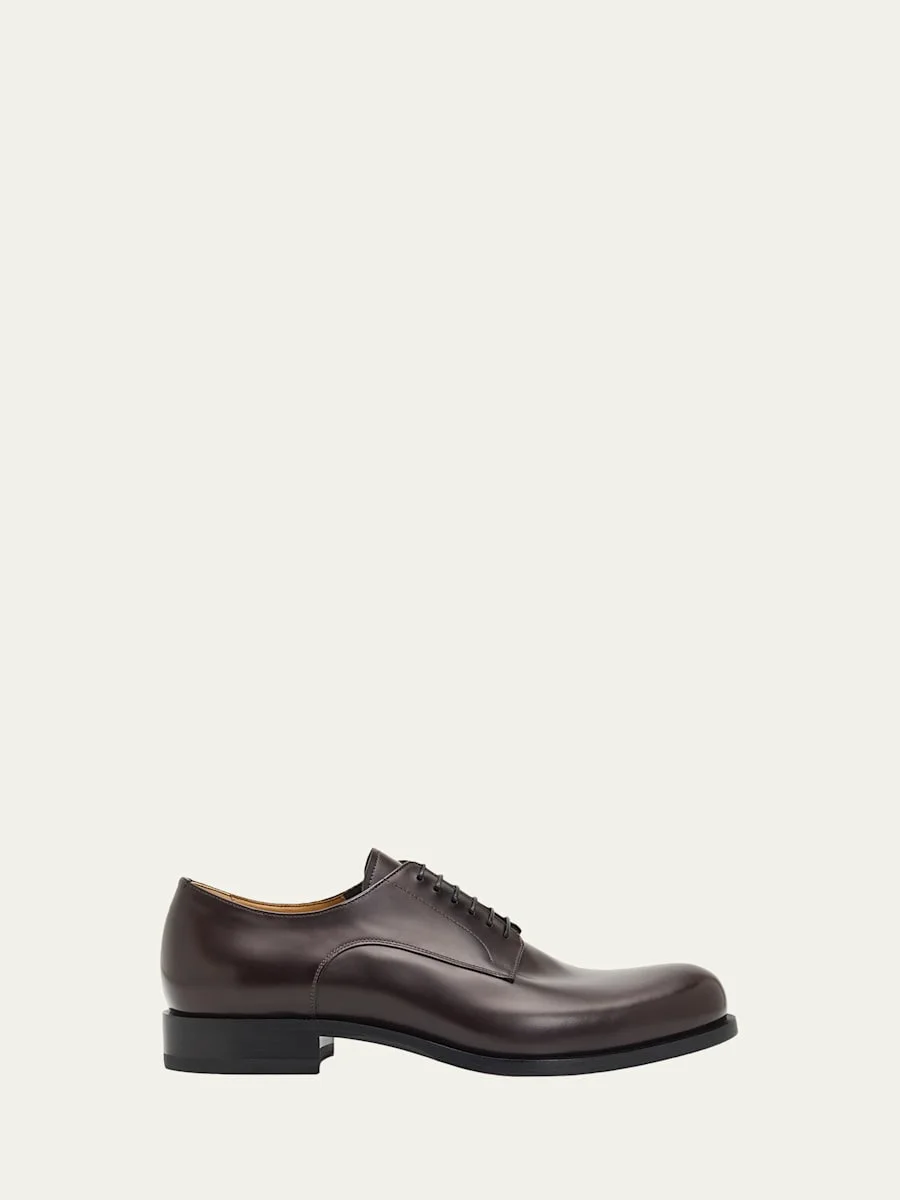 Men's Moustachou Red-Sole Leather Derby Shoes - 1
