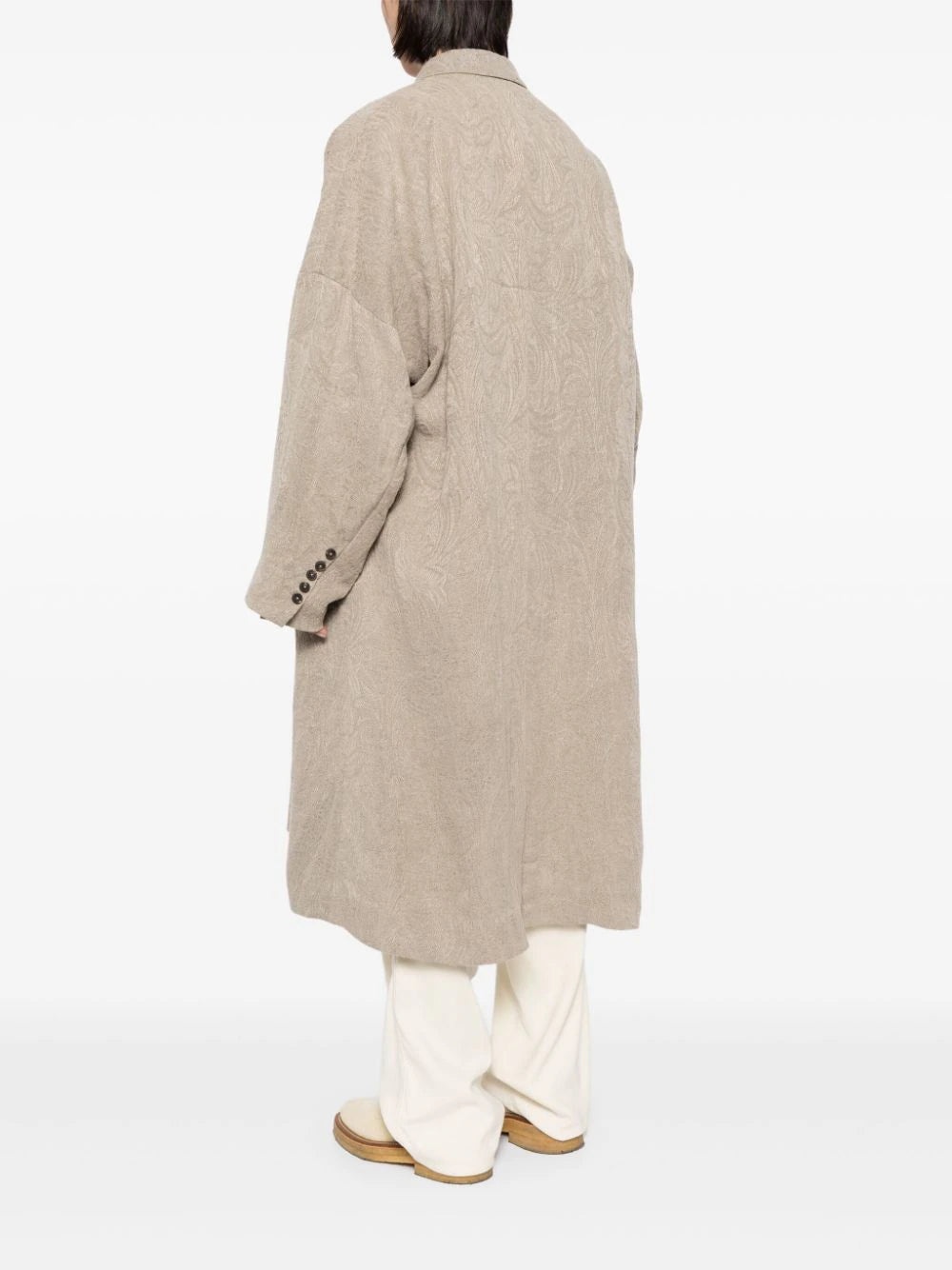 SINGLE BREASTED BUTTONED COAT - 4