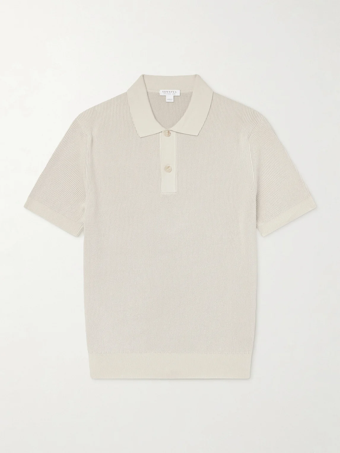Ribbed Cotton Polo-Shirt - 1