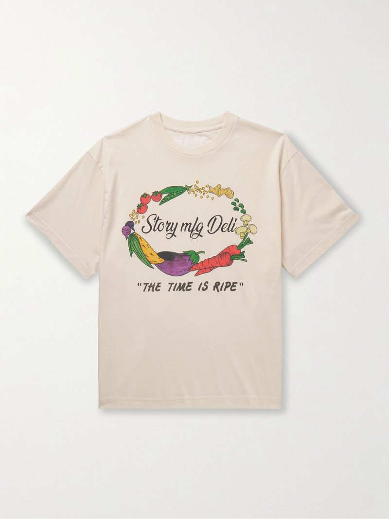 Grateful Logo-Print Organic Cotton-Jersey T-Shirt Ecru 1