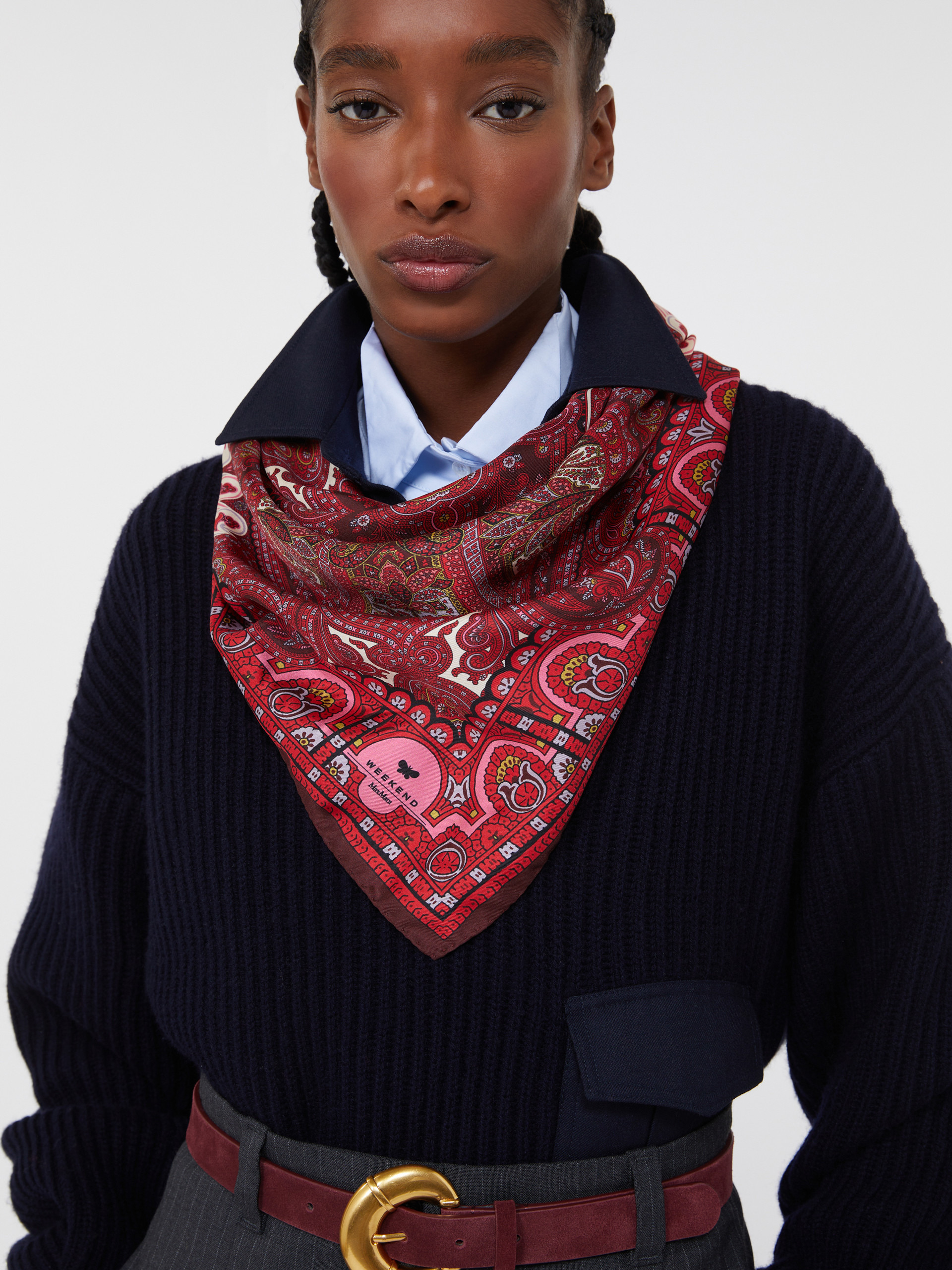 ONESTONEW Printed silk twill scarf - 4