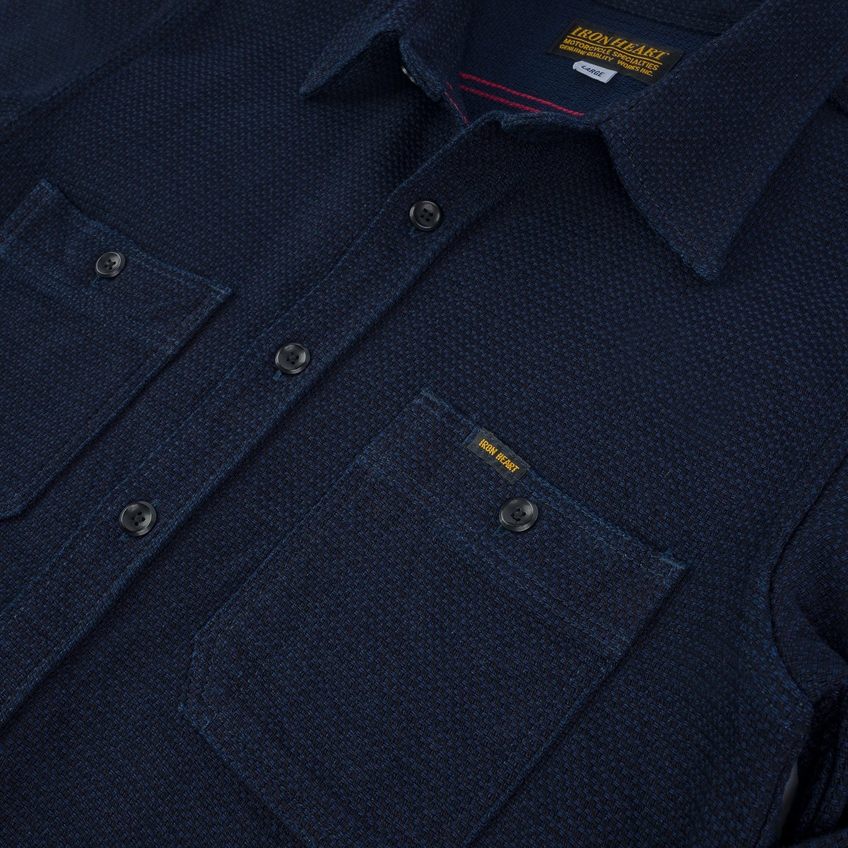 IHSH-380-IND 12oz Dobby Cloth Work Shirt - Indigo - 9