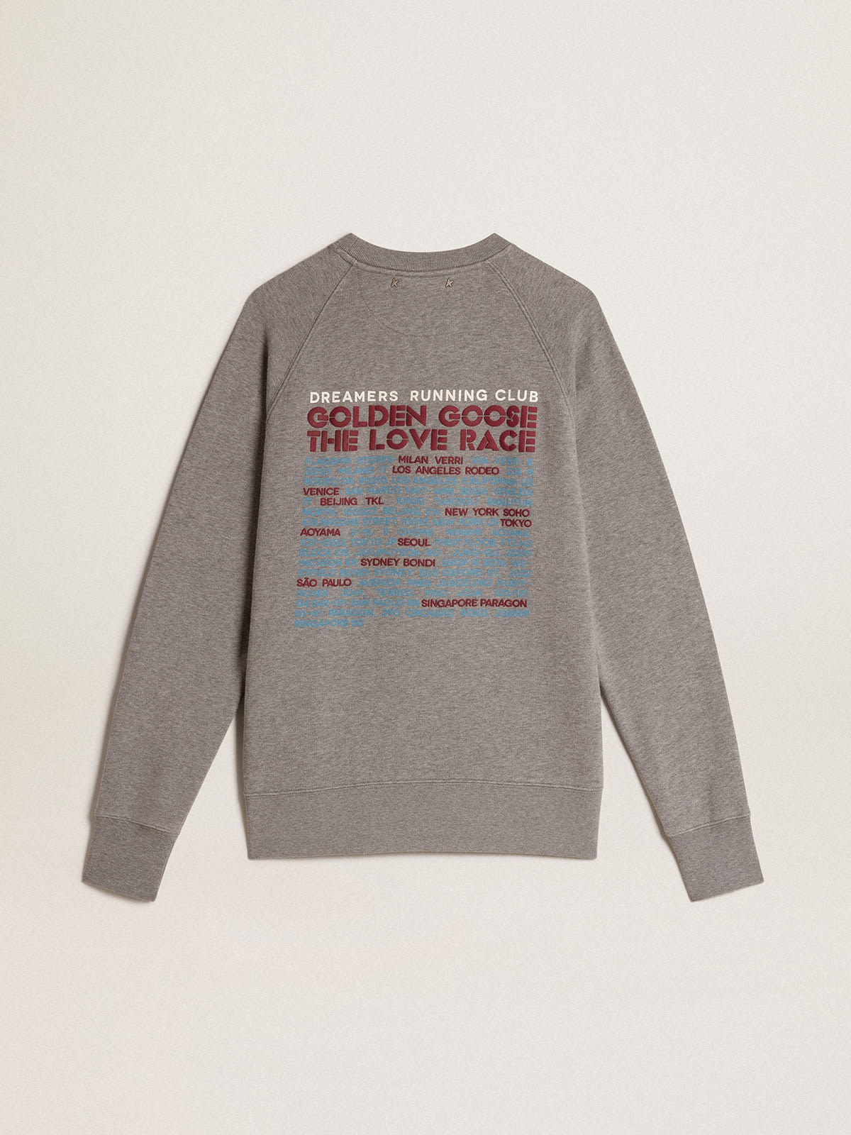 Gray melange cotton sweatshirt with manifesto on the back - 2