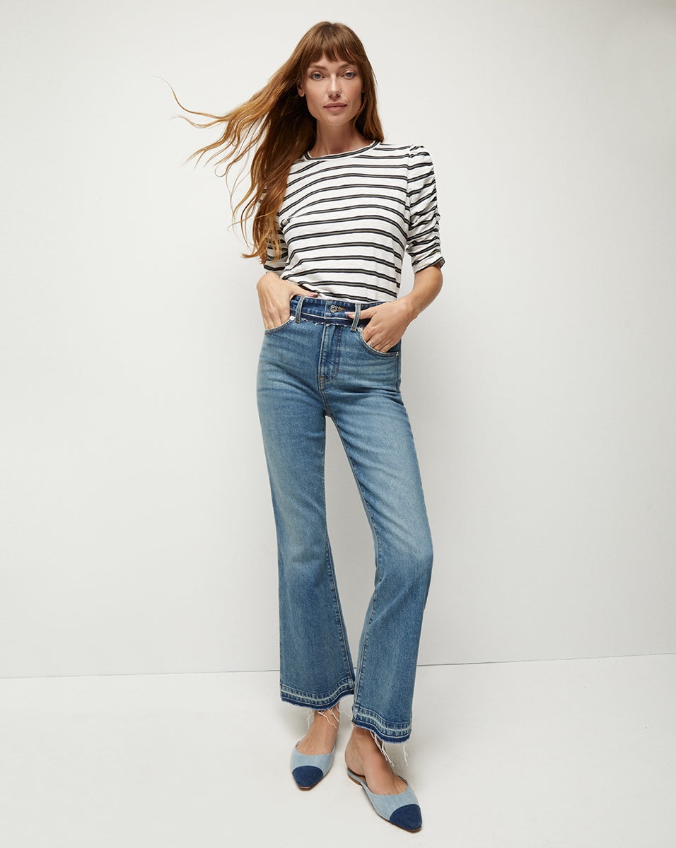 CARSON TWO-TONE KICK-FLARE JEAN - 5