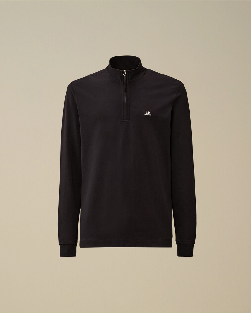 Stretch Piquet Half Zip Long Sleeve Polo 1