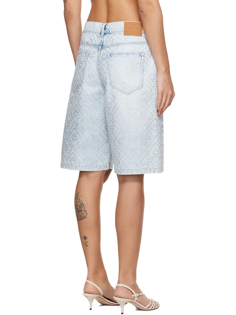 Blue Hotfix Baggy Denim Shorts 3
