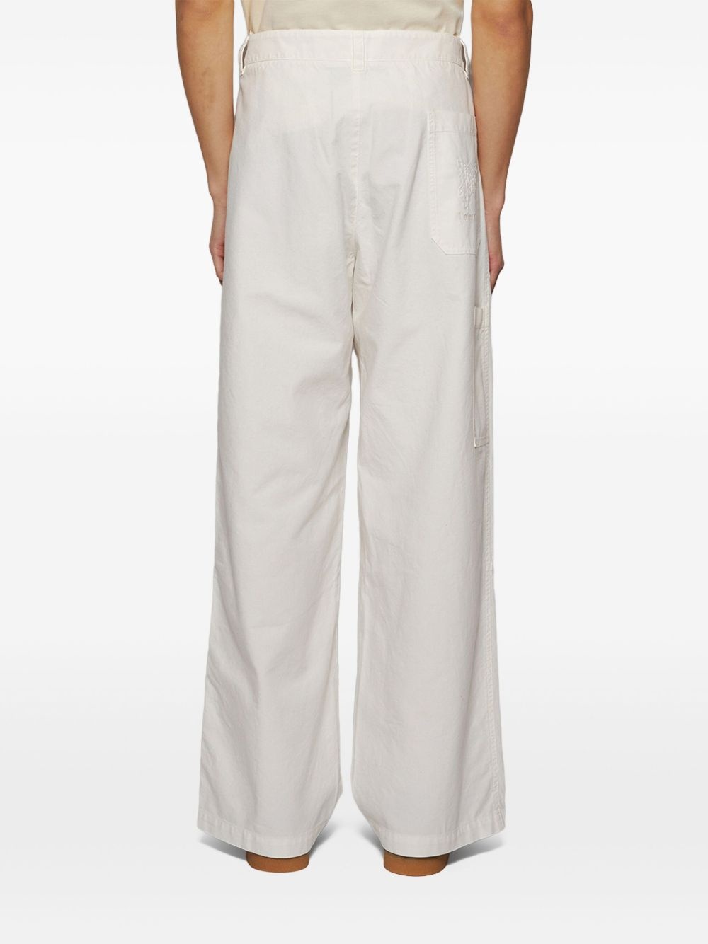 cotton straight-leg trousers - 5