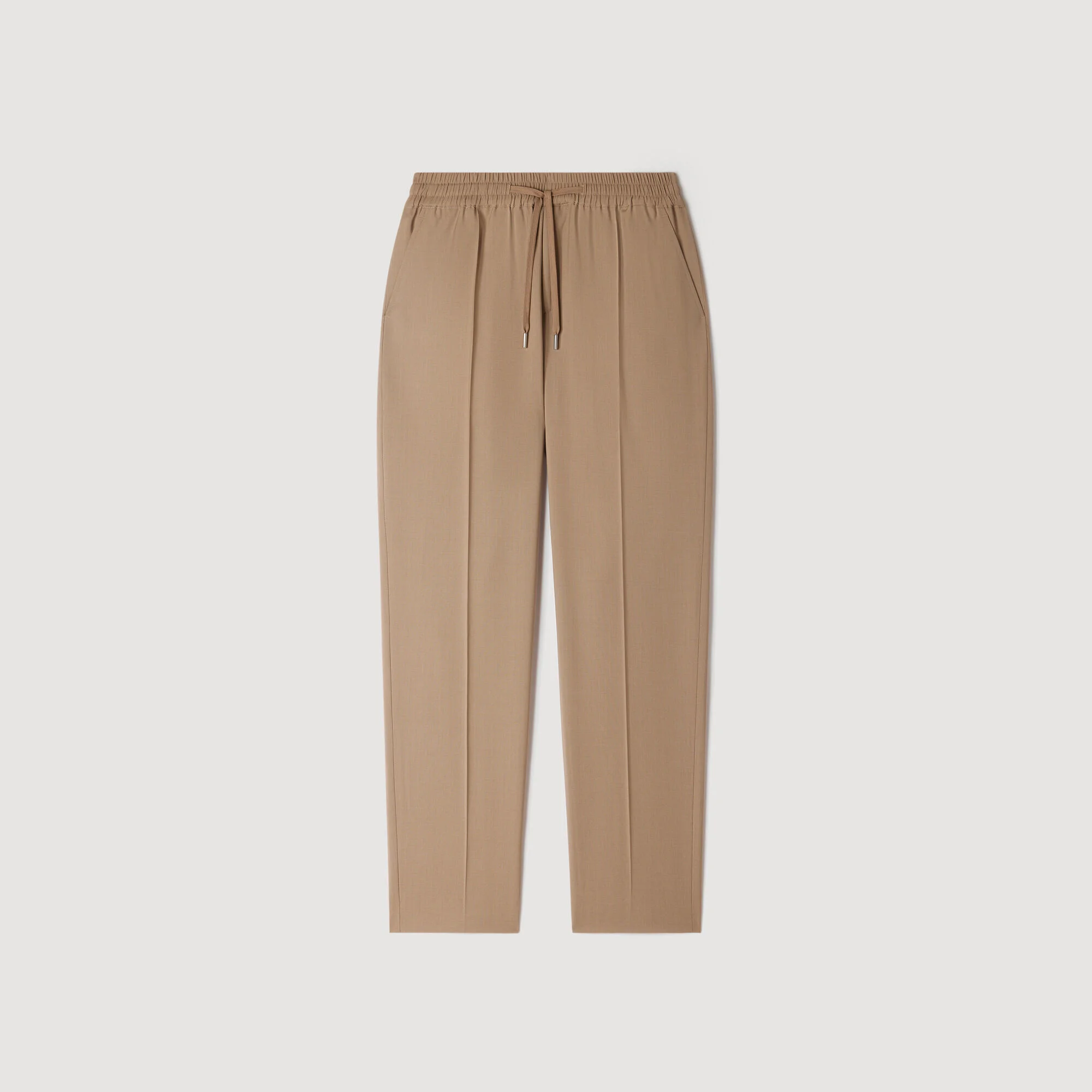 ELASTICATED WOOL TROUSERS - 1