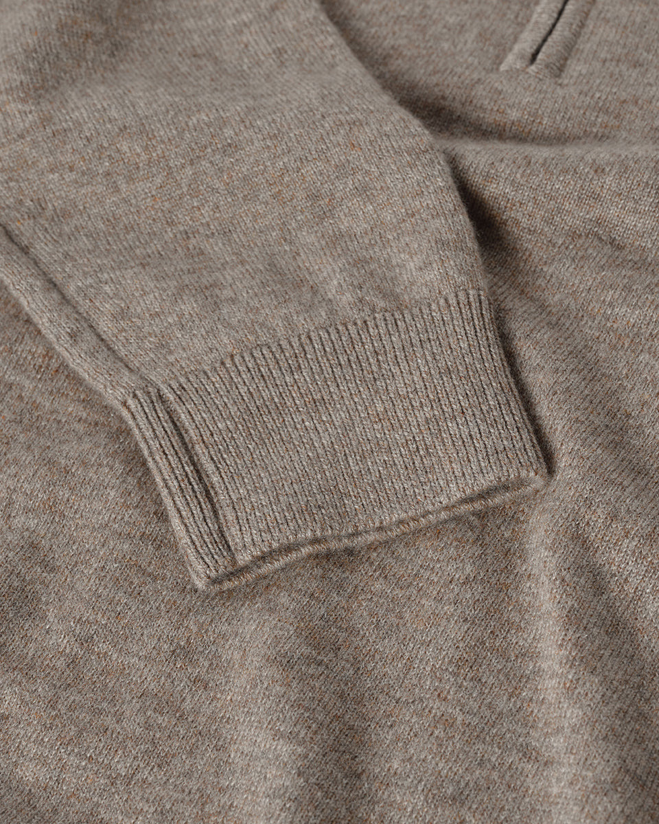 Classic Cashmere Brown Zip Neck Jumper - 6
