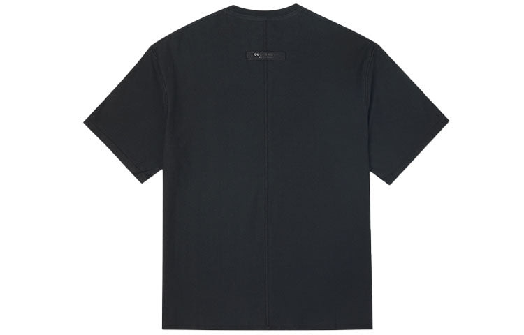 Converse Solid Color Loose Round Neck Short Sleeve Couple Style Black 10020975-A02 - 2