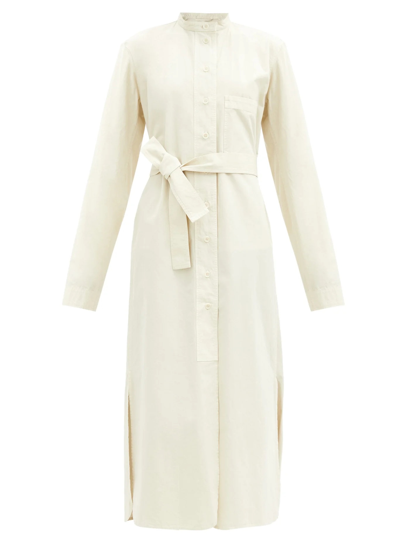 Belted cotton-poplin shirt dress - 1