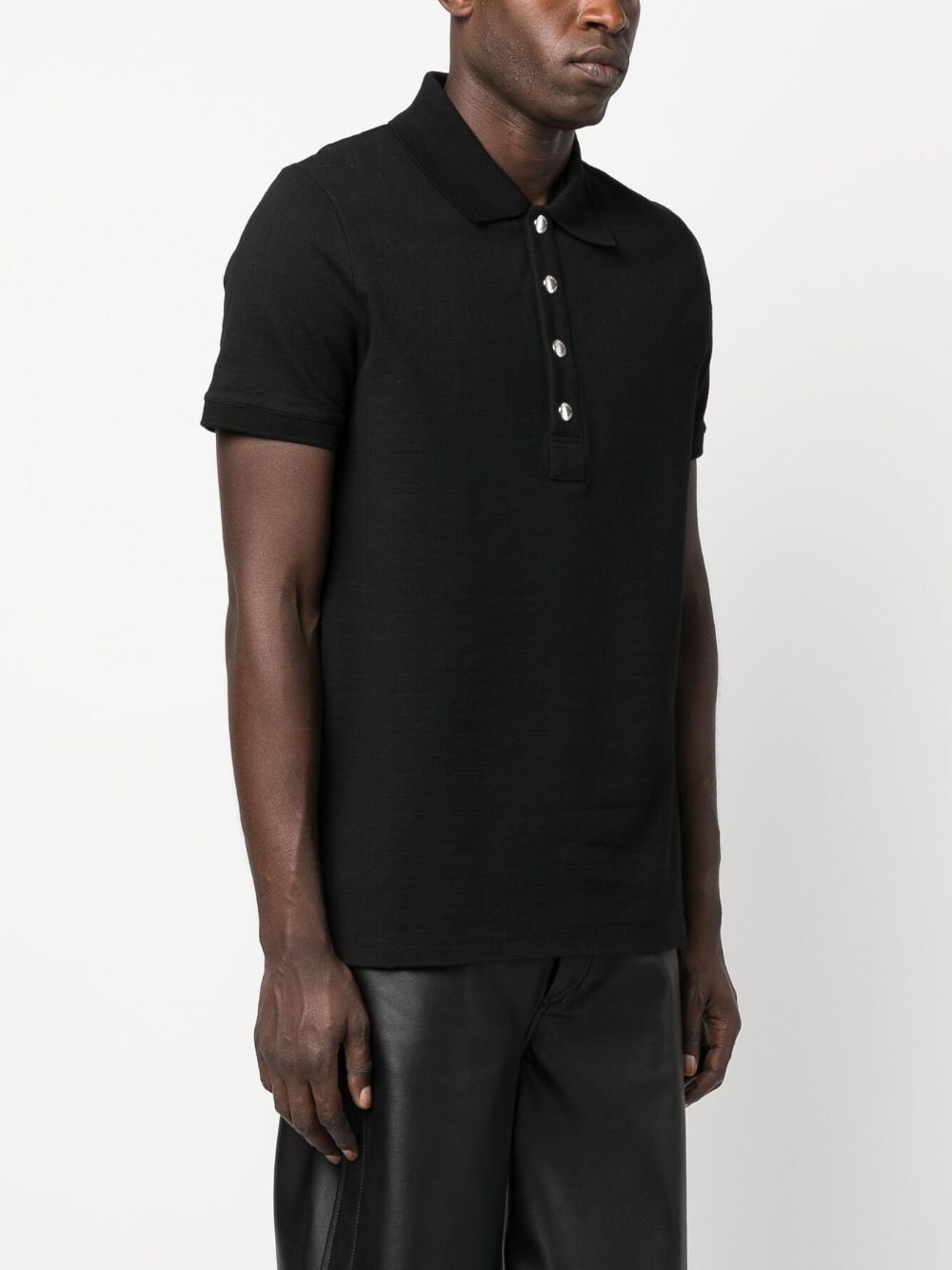 monogram-pattern piqué polo shirt - 3