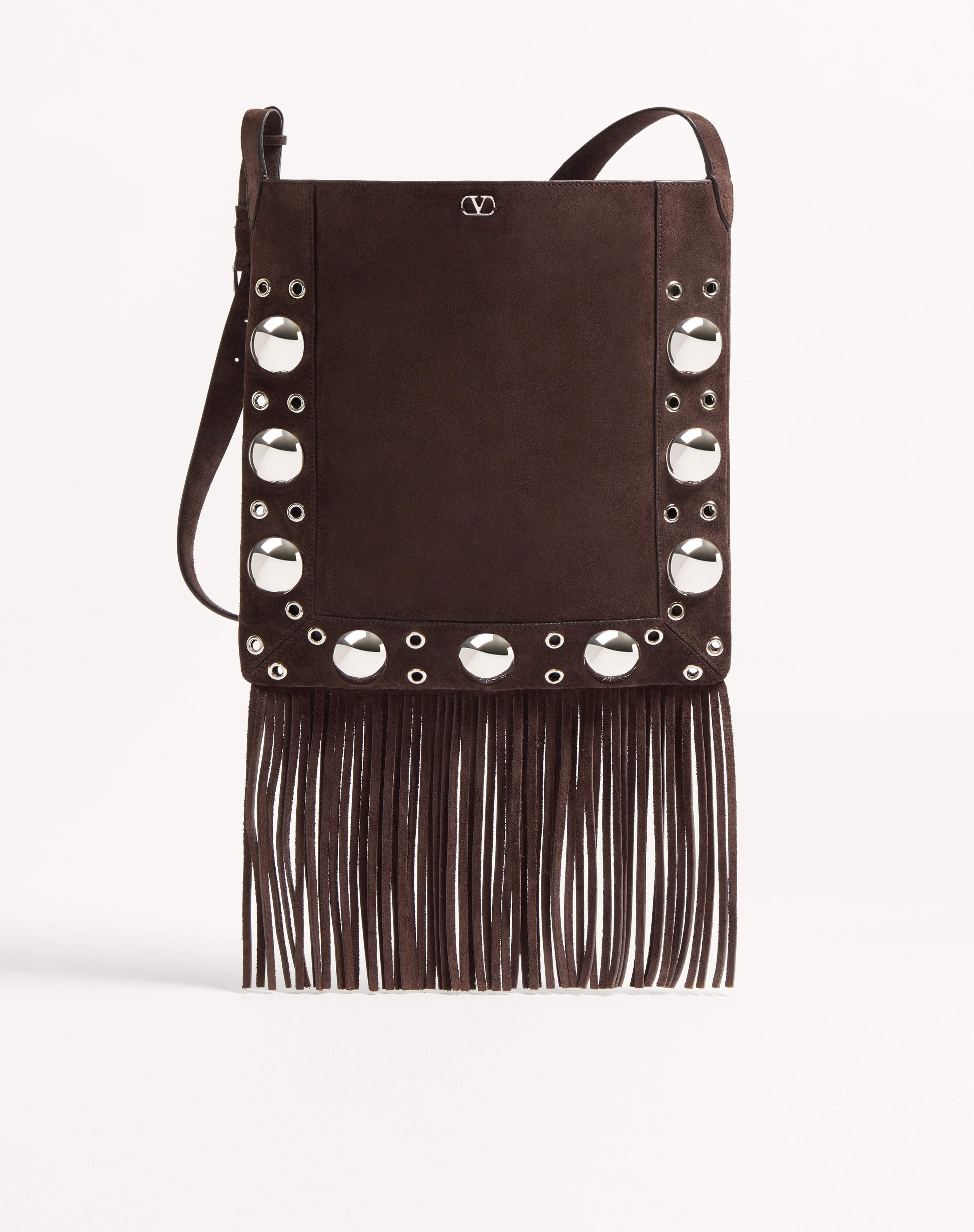 VALENTINO GARAVANI NELLCÔTE SUEDE SHOULDER BAG WITH FRINGES - 1