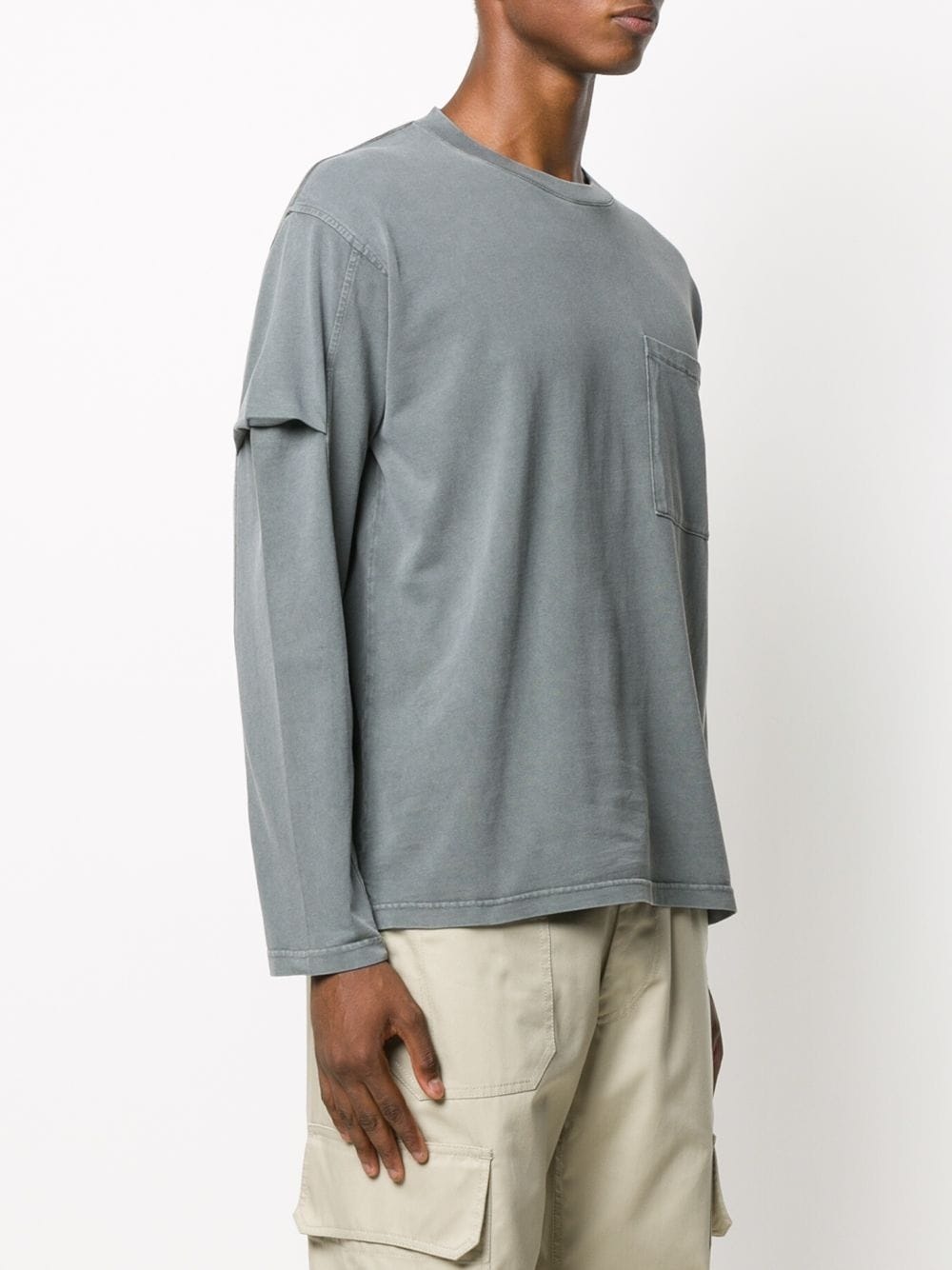 tucked sleeve T-shirt - 3