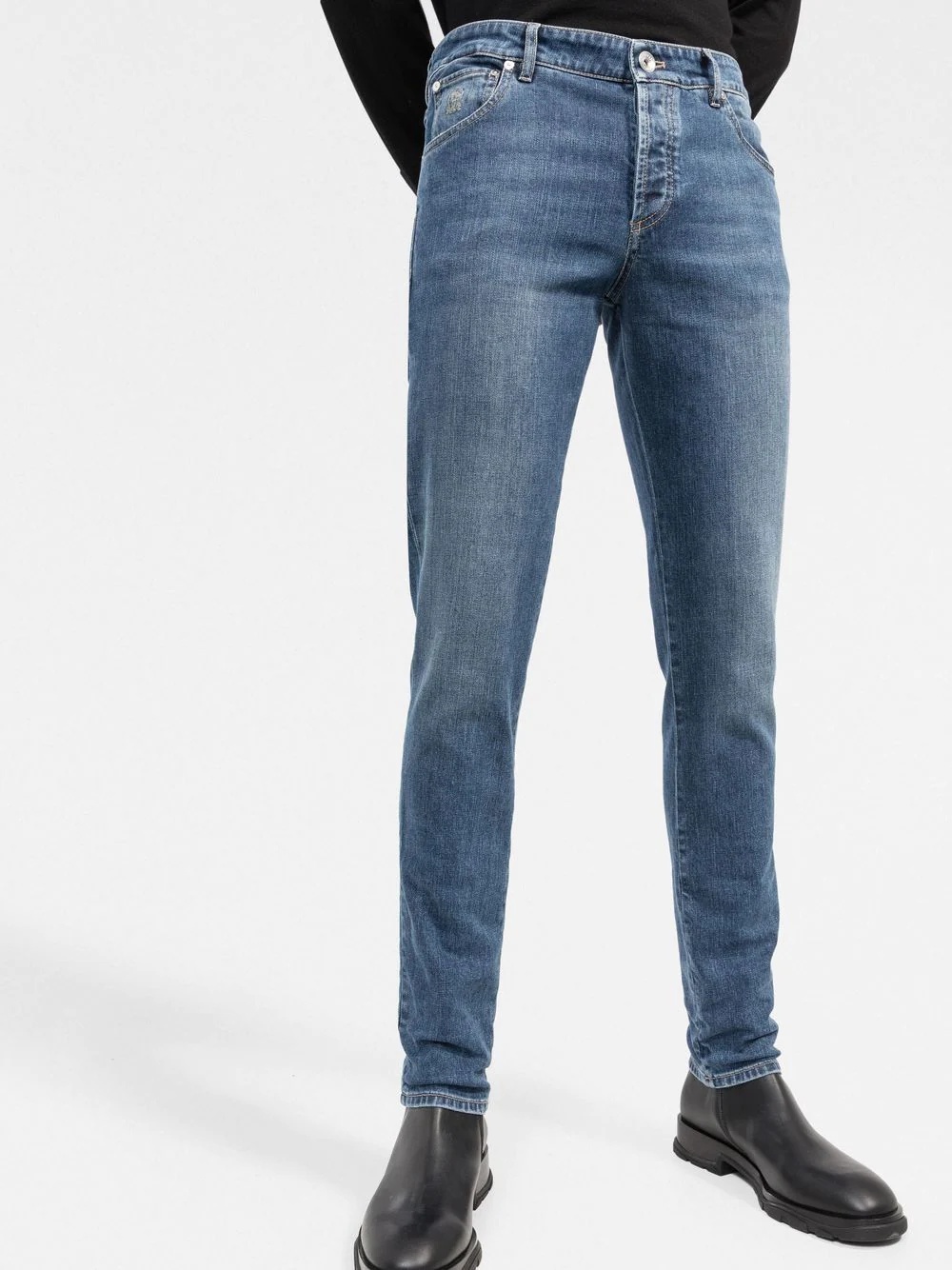 faded wash skinny jeans - 3