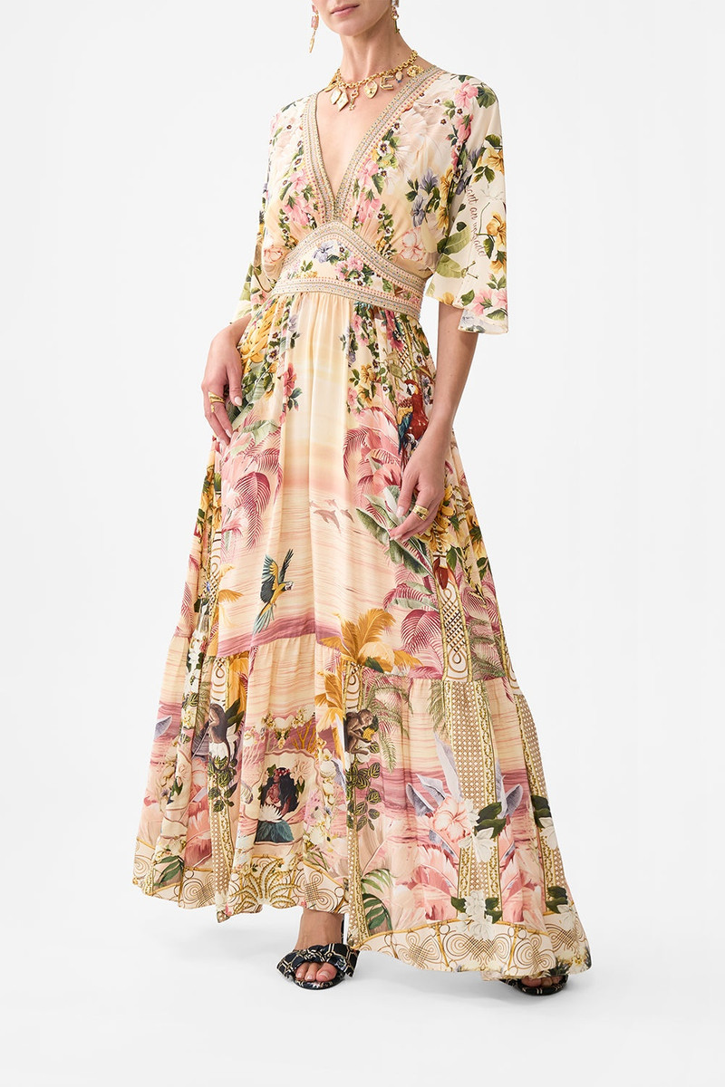 CAMILLA WAISTED DRESS WITH HEM RUFFLE outlook