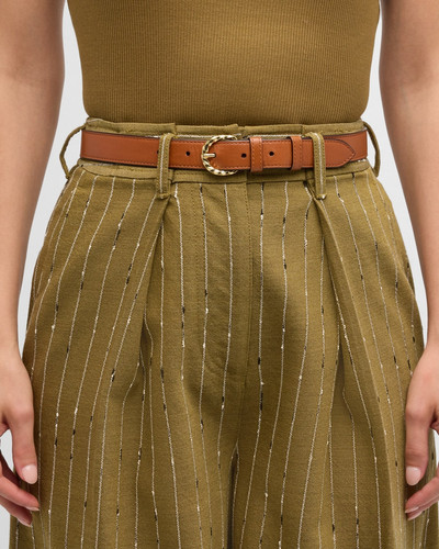 ULLA JOHNSON Gia Twisted Buckle Leather Belt outlook