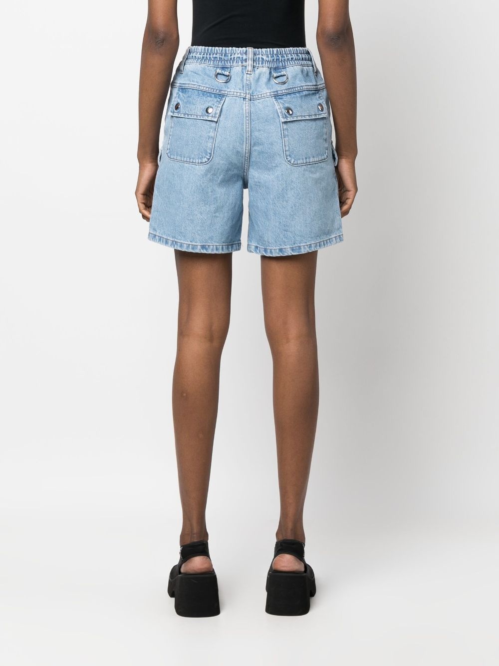 denim cargo shorts - 4