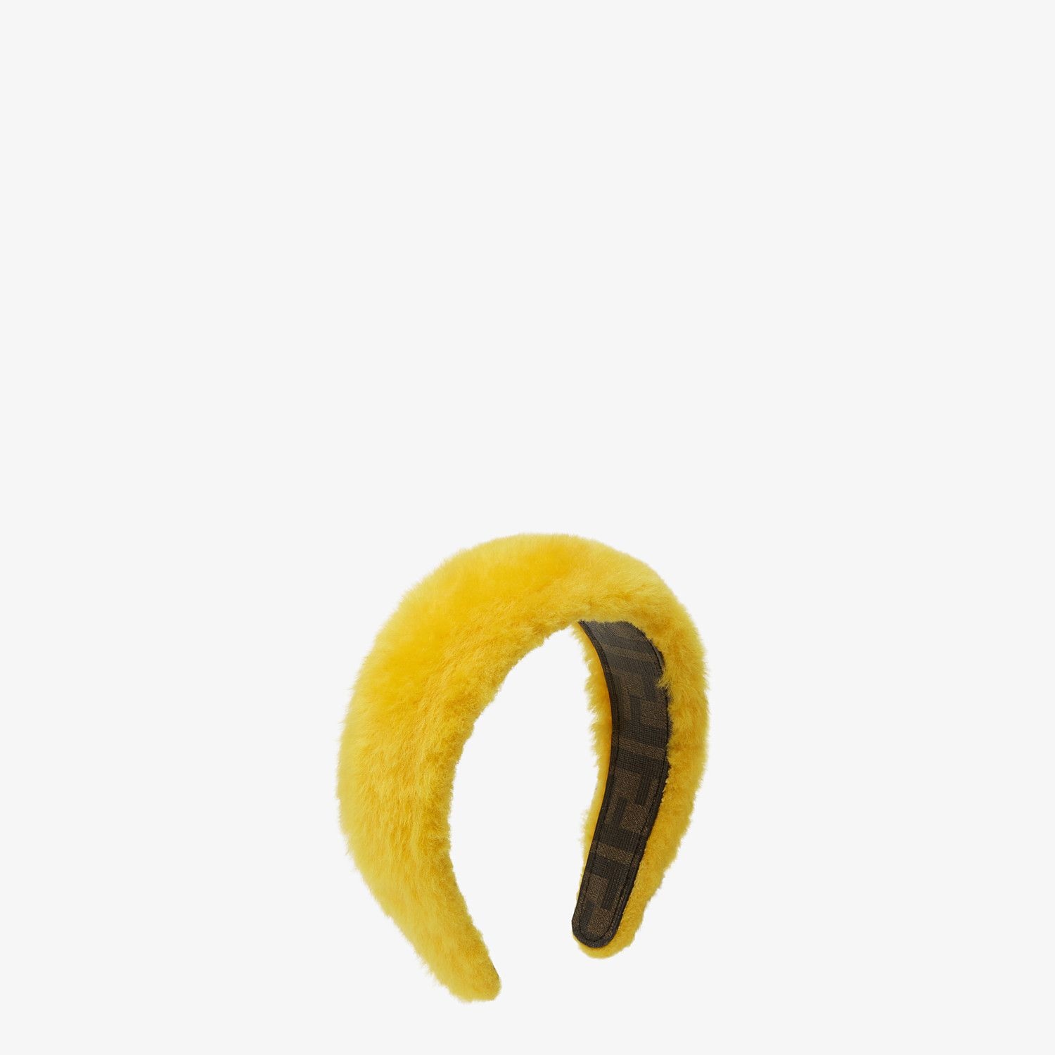 Yellow shearling headband - 1