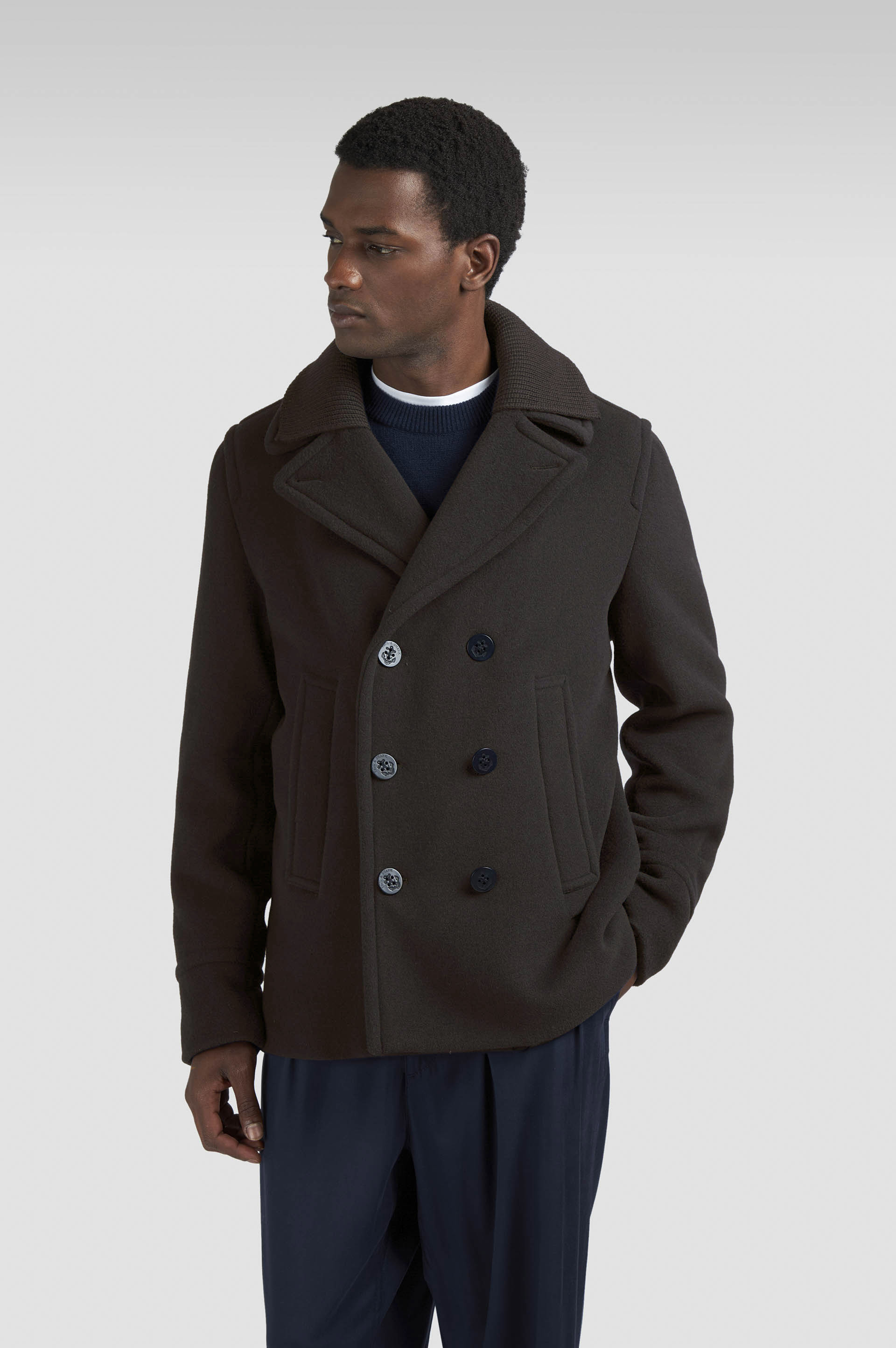 PEACOAT IN WOOL AND CASHMERE - 7