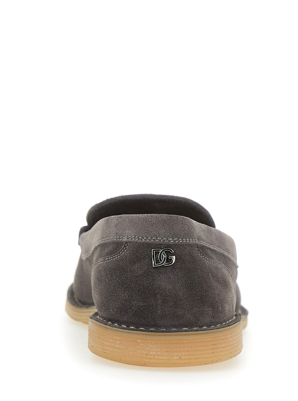 Dolce & Gabbana Men 'New Florio Ideal' Grey Loafers With Dg Detail In Suede Man - 5