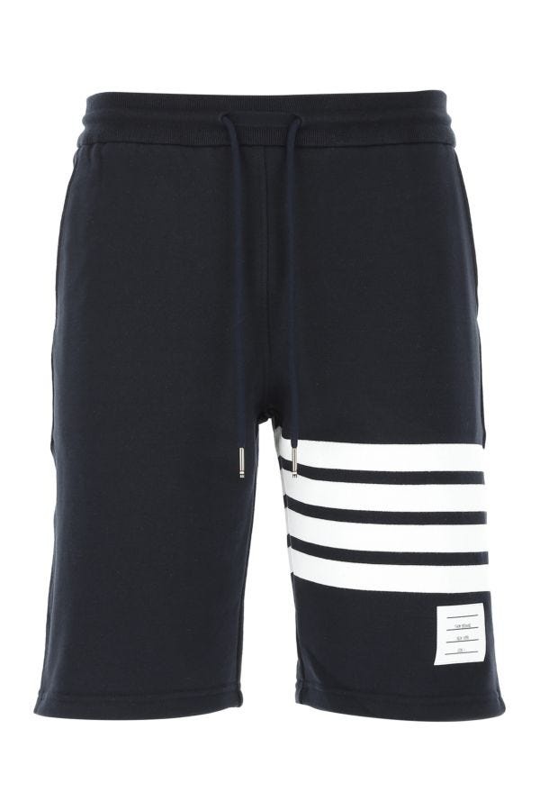 Dark blue cotton bermuda shorts - 1