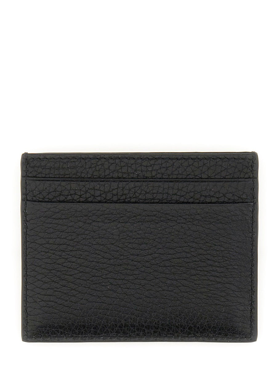 Valentino Garavani Men Garnet Calfskin "Rockstud" Card Holder - 2