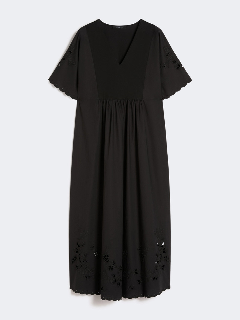 TARTUFO Cotton poplin and jersey dress - BLACK 1