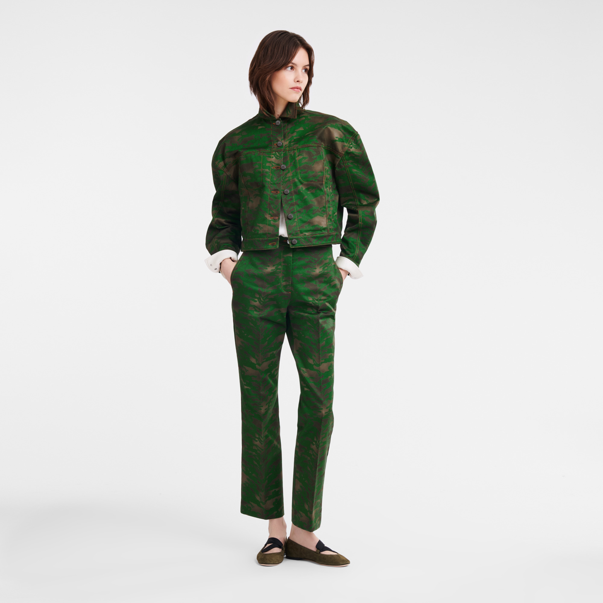 Suit pants Khaki - Cotton gabardine - 2