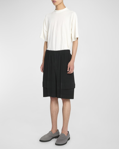 ISSEY MIYAKE Men's Extended-Leg Pleated Cargo Shorts outlook