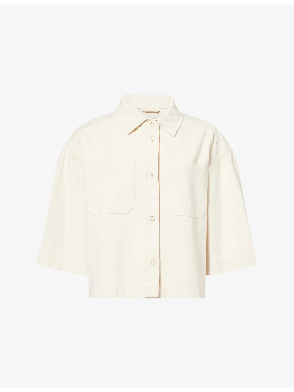 Short-Sleeve Relaxed Denim Jacket - 1