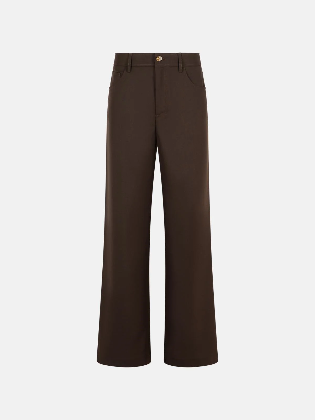 'JIRO' BROWN WOOL BLEND PANTS - 1