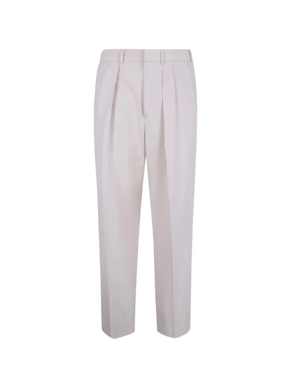 Wool Cashmere Silk Reps Double Pleat Pants - 1