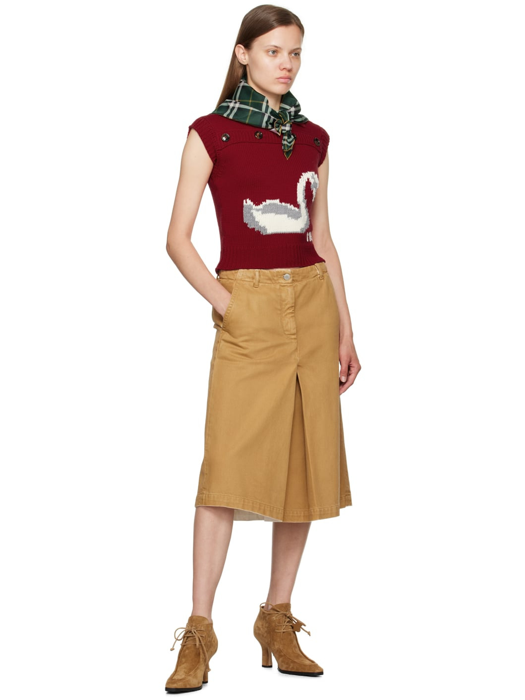 Red Intarsia Vest - 4