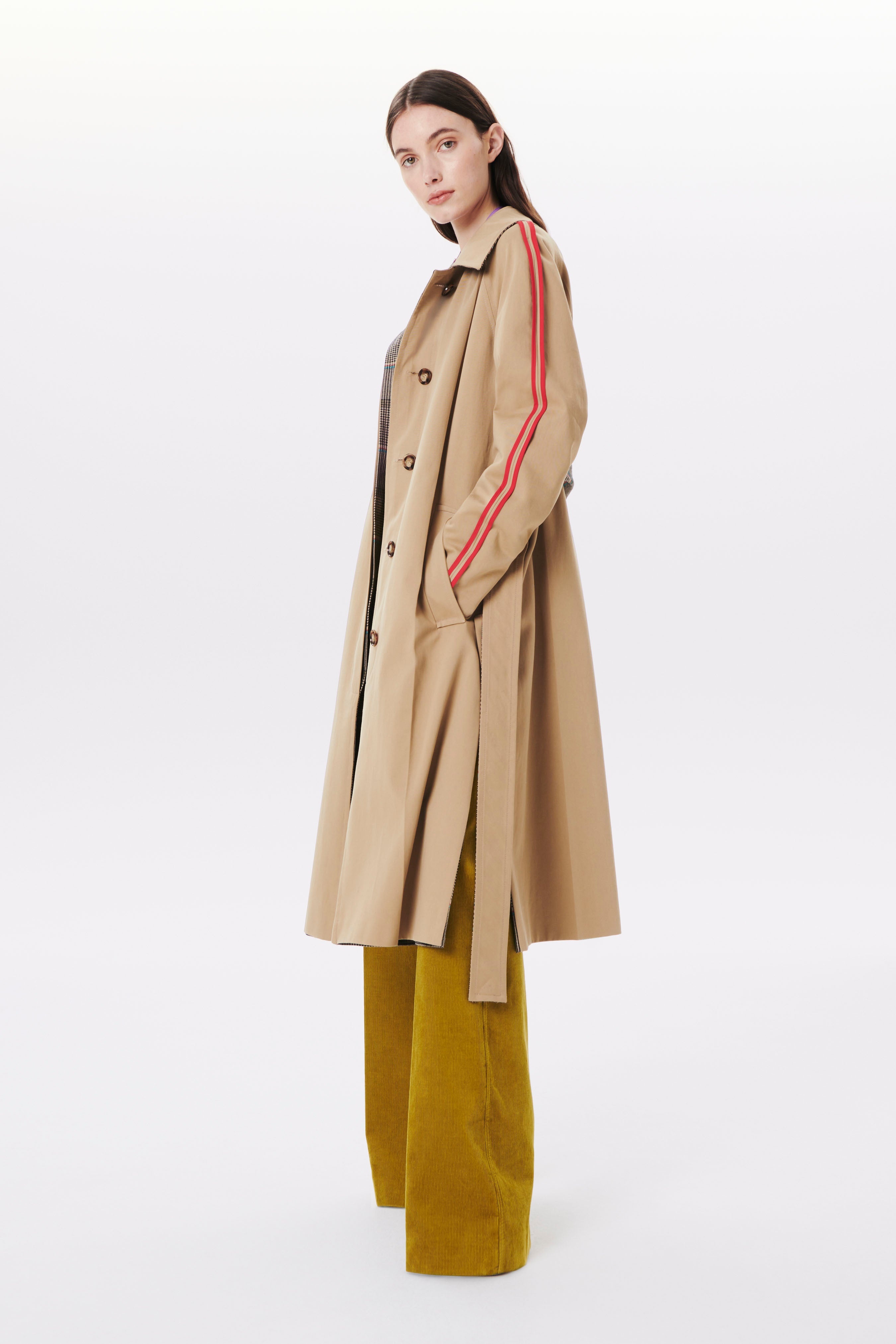 Patch Pocket Belted Coat in Turquoise-Olive - 6