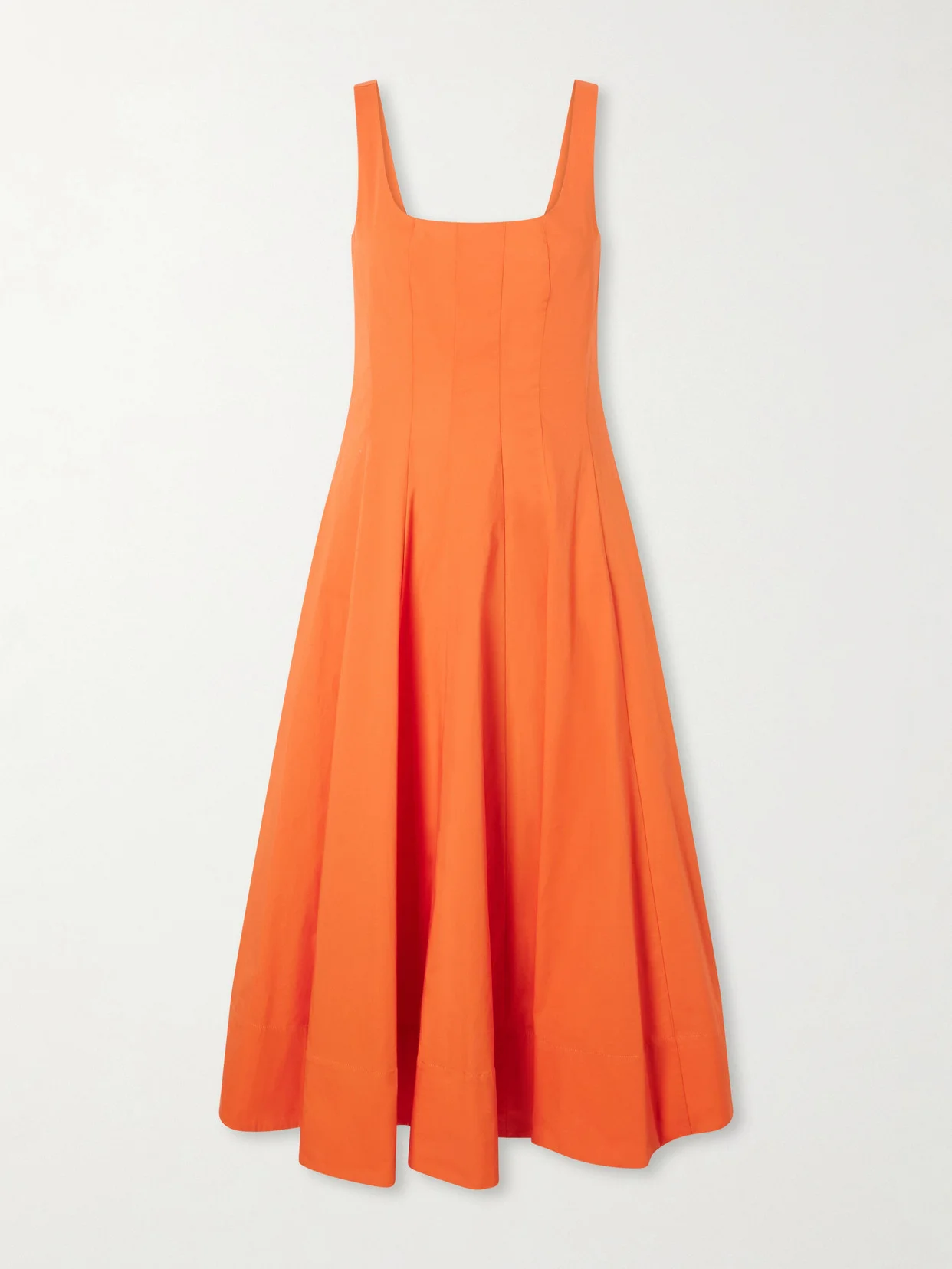 Wells Pleated Cotton-blend Poplin Midi Dress - 1